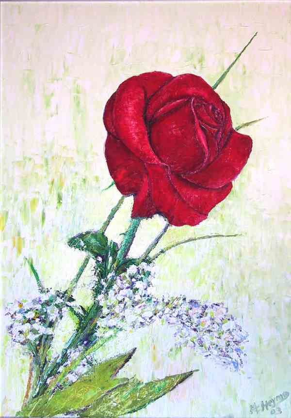 Ölbild Rose